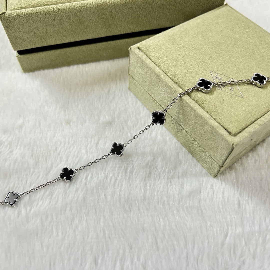 [⭐JeweliWhal]BRACELET CLOVER 6 MOTIFS ONYX