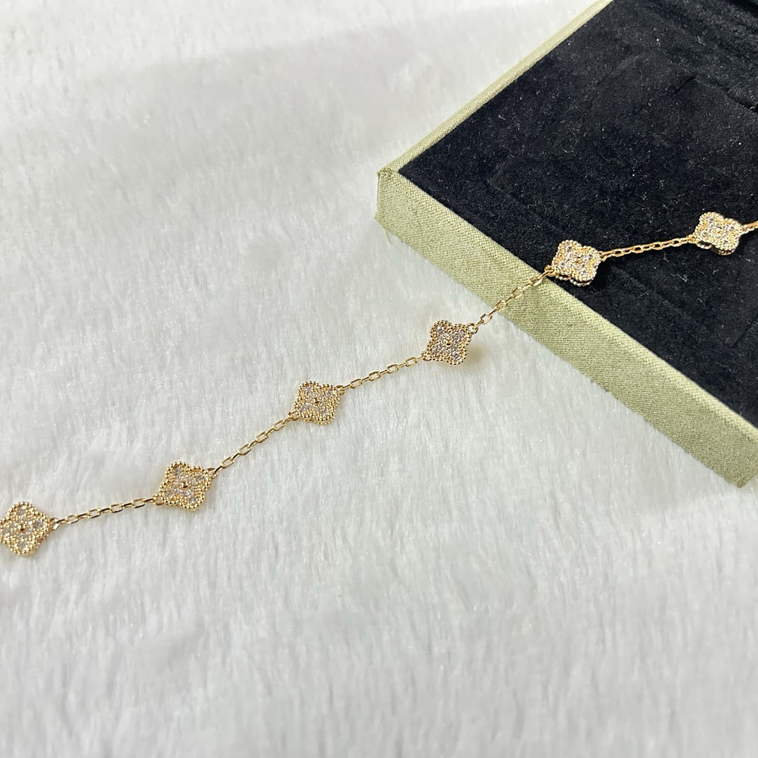 [⭐JeweliWhal]CLOVER 6 MOTIF DIAMOND BRACELET