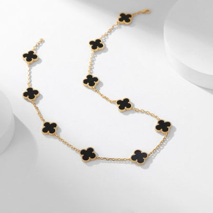 [⭐JeweliWhal]COLLIER ONYX 10 MOTIFS TRÈFLE