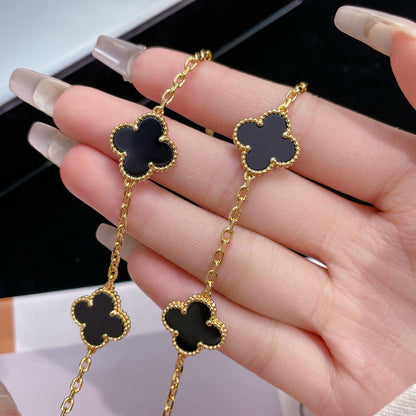 [⭐JeweliWhal]COLLIER ONYX 10 MOTIFS TRÈFLE