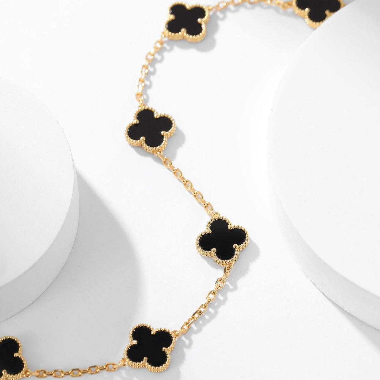 [⭐JeweliWhal]COLLIER ONYX 10 MOTIFS TRÈFLE
