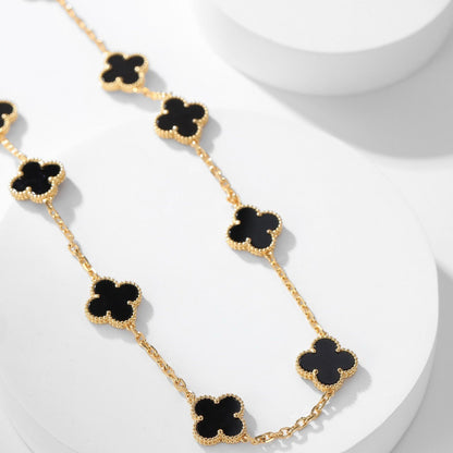 [⭐JeweliWhal]COLLIER ONYX 10 MOTIFS TRÈFLE