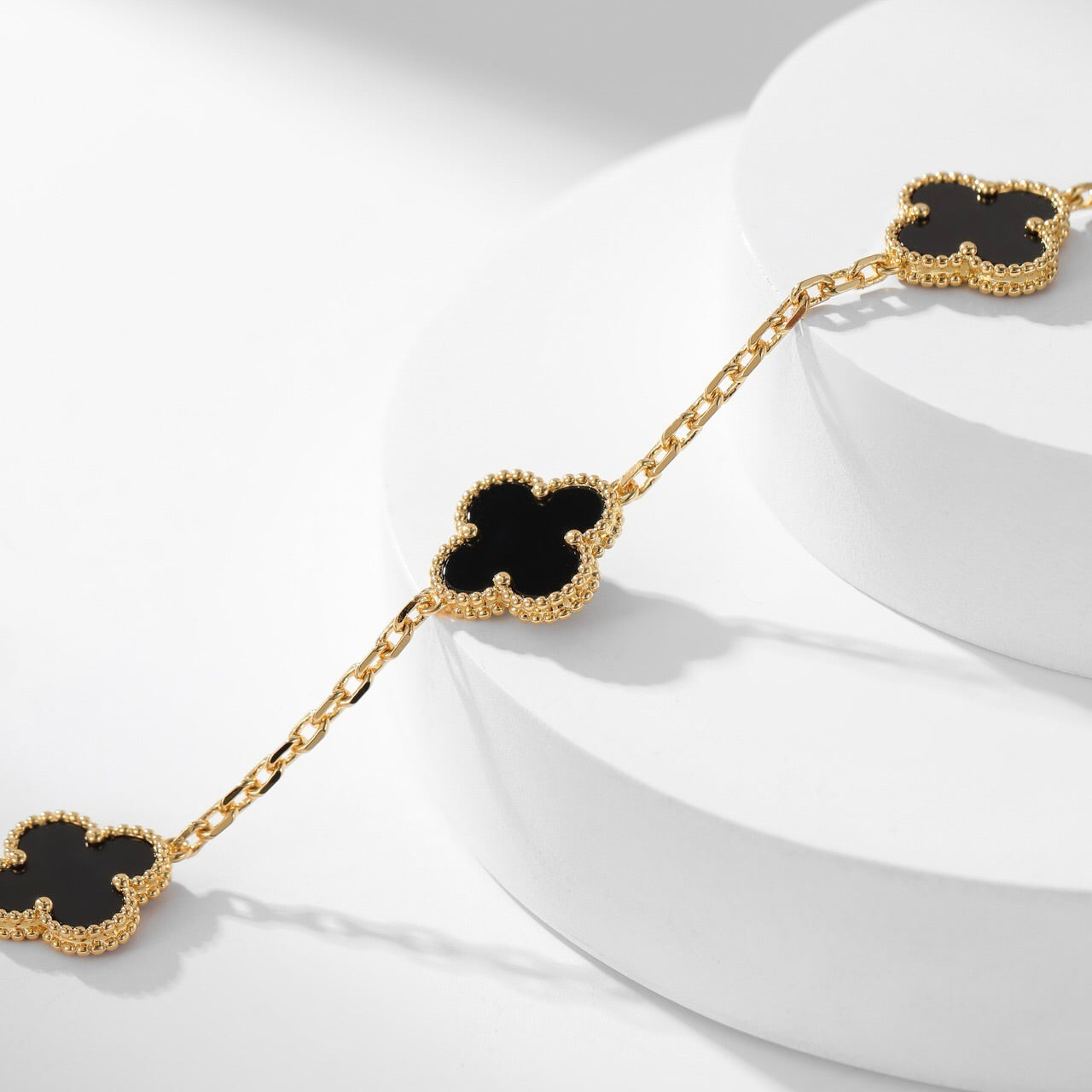 [⭐JeweliWhal]COLLIER ONYX 10 MOTIFS TRÈFLE
