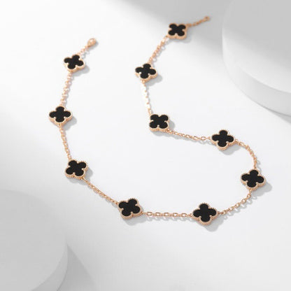 [⭐JeweliWhal]COLLIER ONYX 10 MOTIFS TRÈFLE