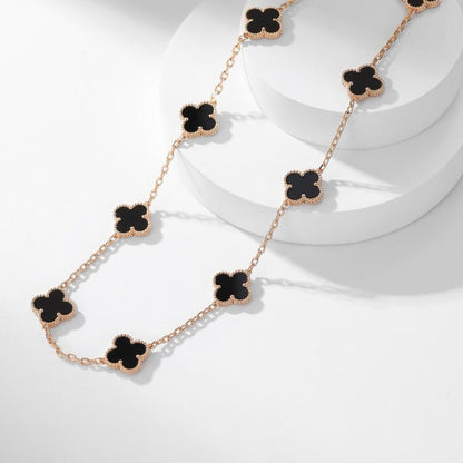 [⭐JeweliWhal]COLLIER ONYX 10 MOTIFS TRÈFLE