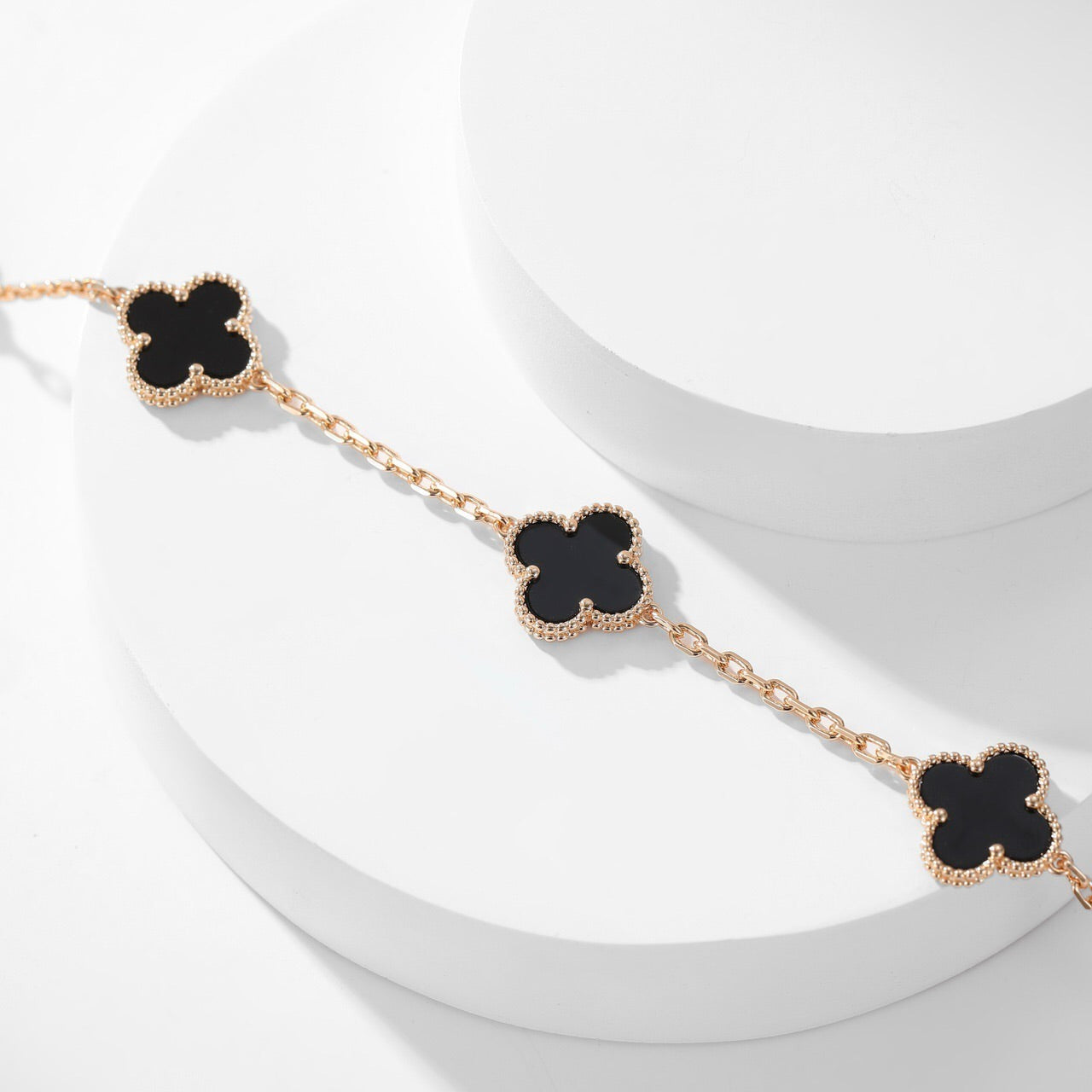 [⭐JeweliWhal]COLLIER ONYX 10 MOTIFS TRÈFLE