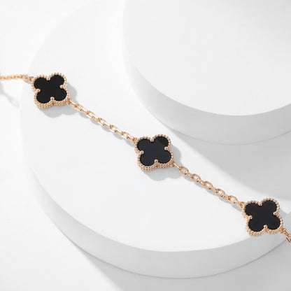 [⭐JeweliWhal]COLLIER ONYX 10 MOTIFS TRÈFLE