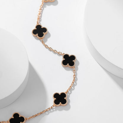 [⭐JeweliWhal]COLLIER ONYX 10 MOTIFS TRÈFLE