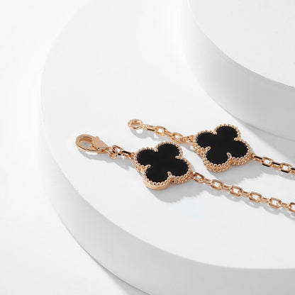 [⭐JeweliWhal]COLLIER ONYX 10 MOTIFS TRÈFLE