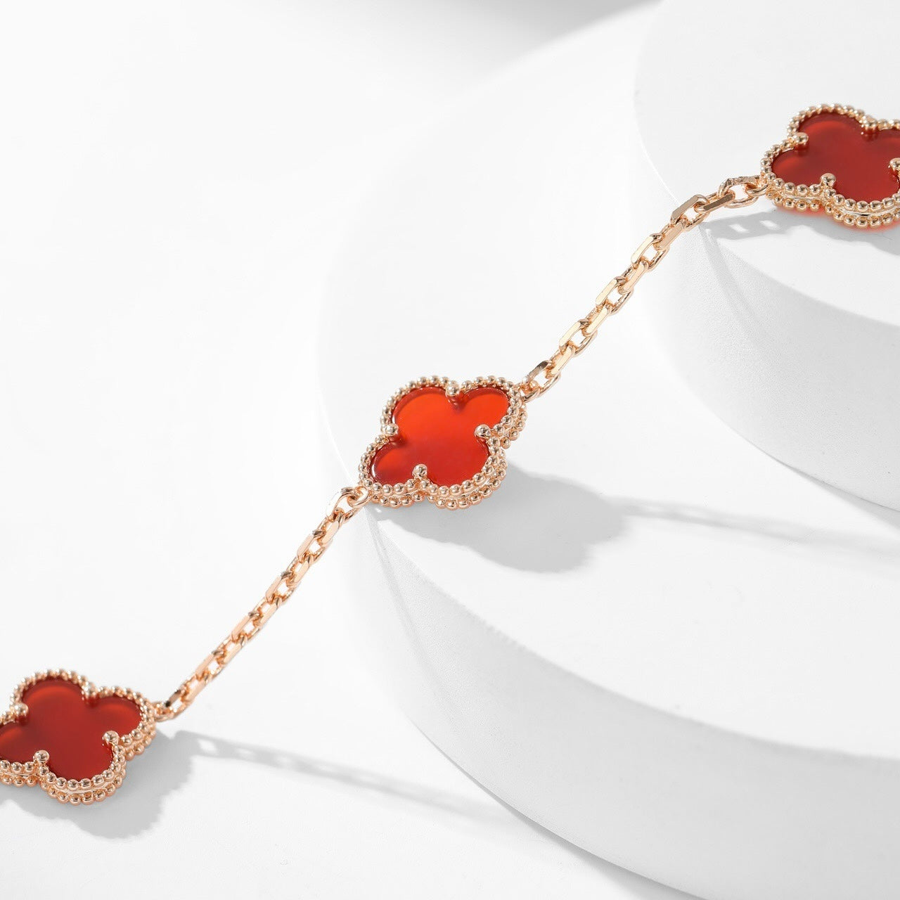 [⭐JeweliWhal]COLLIER TRÈFLE 10 MOTIFS CORNALINE