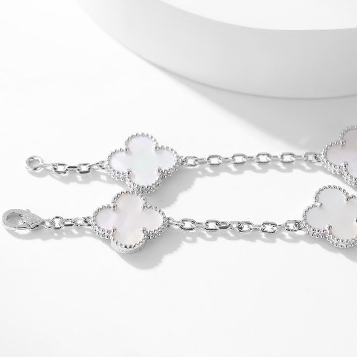 [⭐JeweliWhal]COLLIER TRÈFLE 10 MOTIFS NACRE BLANCHE