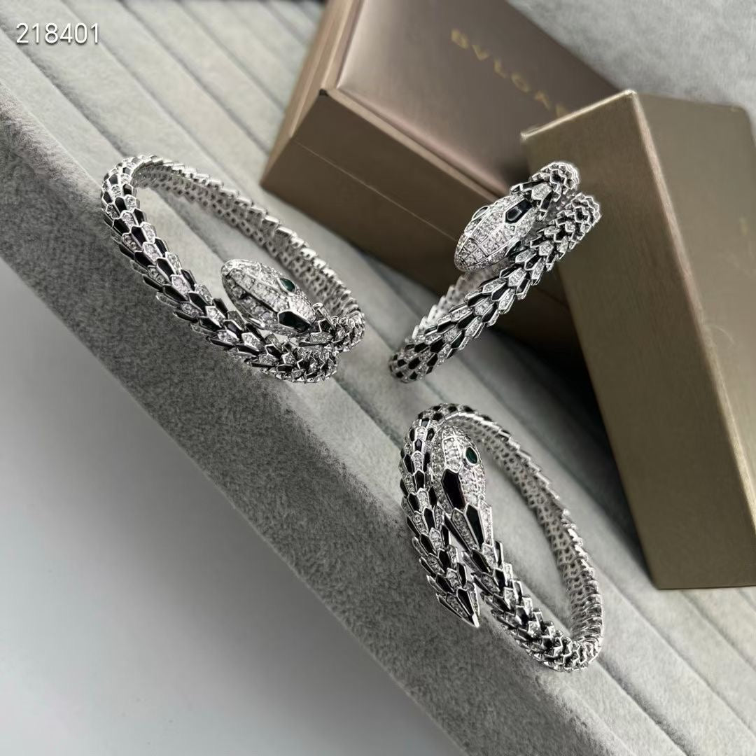 [⭐JeweliWhal]NEUES OBSIDIAN- & DIAMANT-SCHLANGENARMBAND