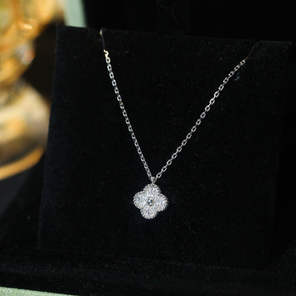 [⭐JeweliWhal]COLLIER PENDENTIF TRÈFLE MINI 9.5MM DIAMANT