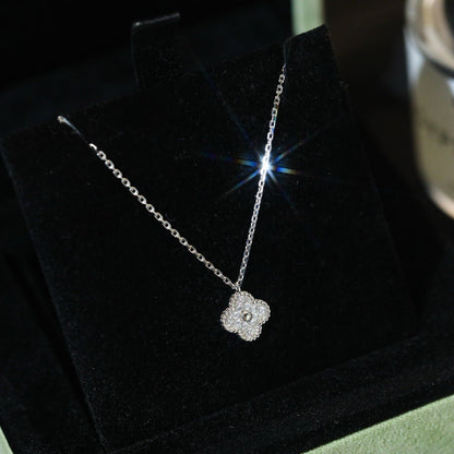 [⭐JeweliWhal]COLLIER PENDENTIF TRÈFLE MINI 9.5MM DIAMANT