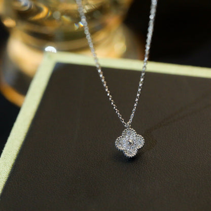 [⭐JeweliWhal]COLLIER PENDENTIF TRÈFLE MINI 9.5MM DIAMANT