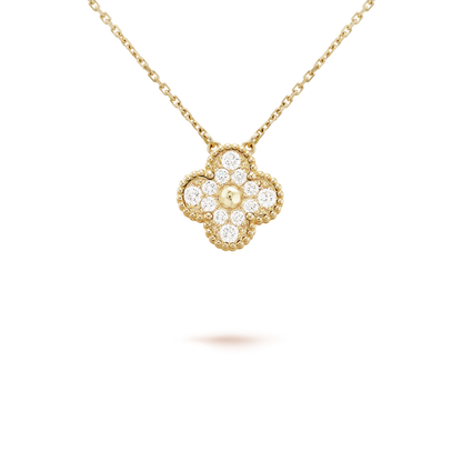 [⭐JeweliWhal]COLLIER FLEUR UNIQUE DIAMANT TRÈFLE 15 MM