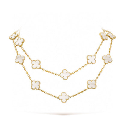 [⭐JeweliWhal]CLOVER 20 MOTIFS WHITE MOP COLLIER