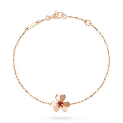 [⭐JeweliWhal]BRACELET FRIVOLE FLEUR OR MALACHITE ROSE