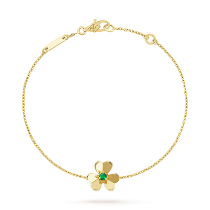 [⭐JeweliWhal]BRACELET FRIVOLE FLEUR OR MALACHITE ROSE