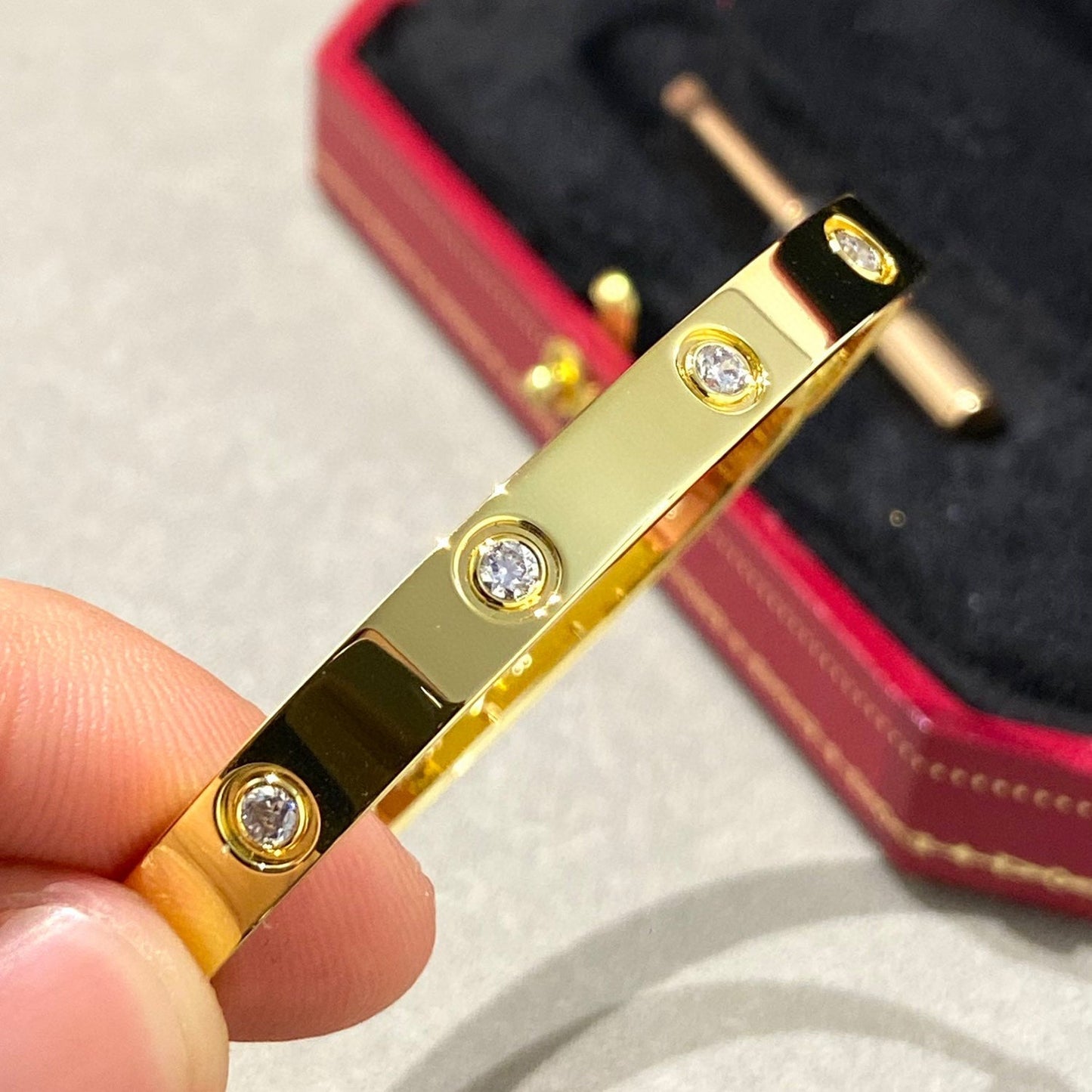 [⭐JeweliWhal]LOVE BRACELET 6.1MM 10 DIAMONDS