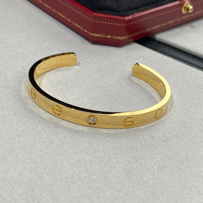 [⭐JeweliWhal]BRACELET D'AMOUR 6.1MM 1 DIAMANT OUVERT