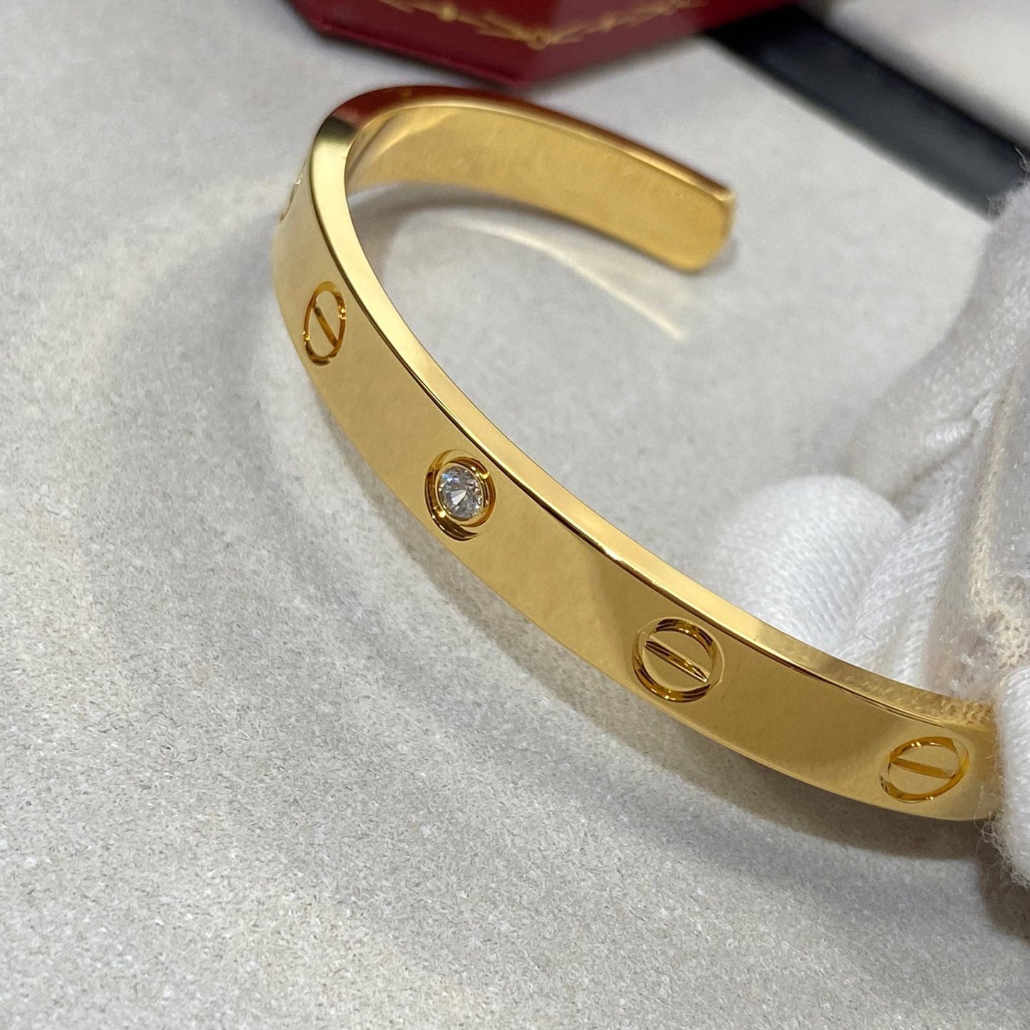 [⭐JeweliWhal]BRACELET D'AMOUR 6.1MM 1 DIAMANT OUVERT