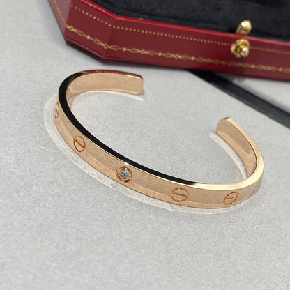 [⭐JeweliWhal]BRACELET D'AMOUR 6.1MM 1 DIAMANT OUVERT