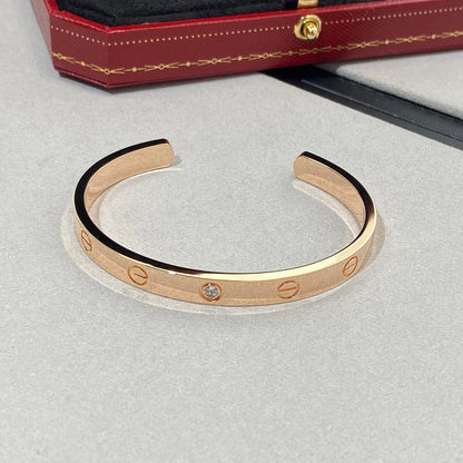 [⭐JeweliWhal]BRACELET D'AMOUR 6.1MM 1 DIAMANT OUVERT