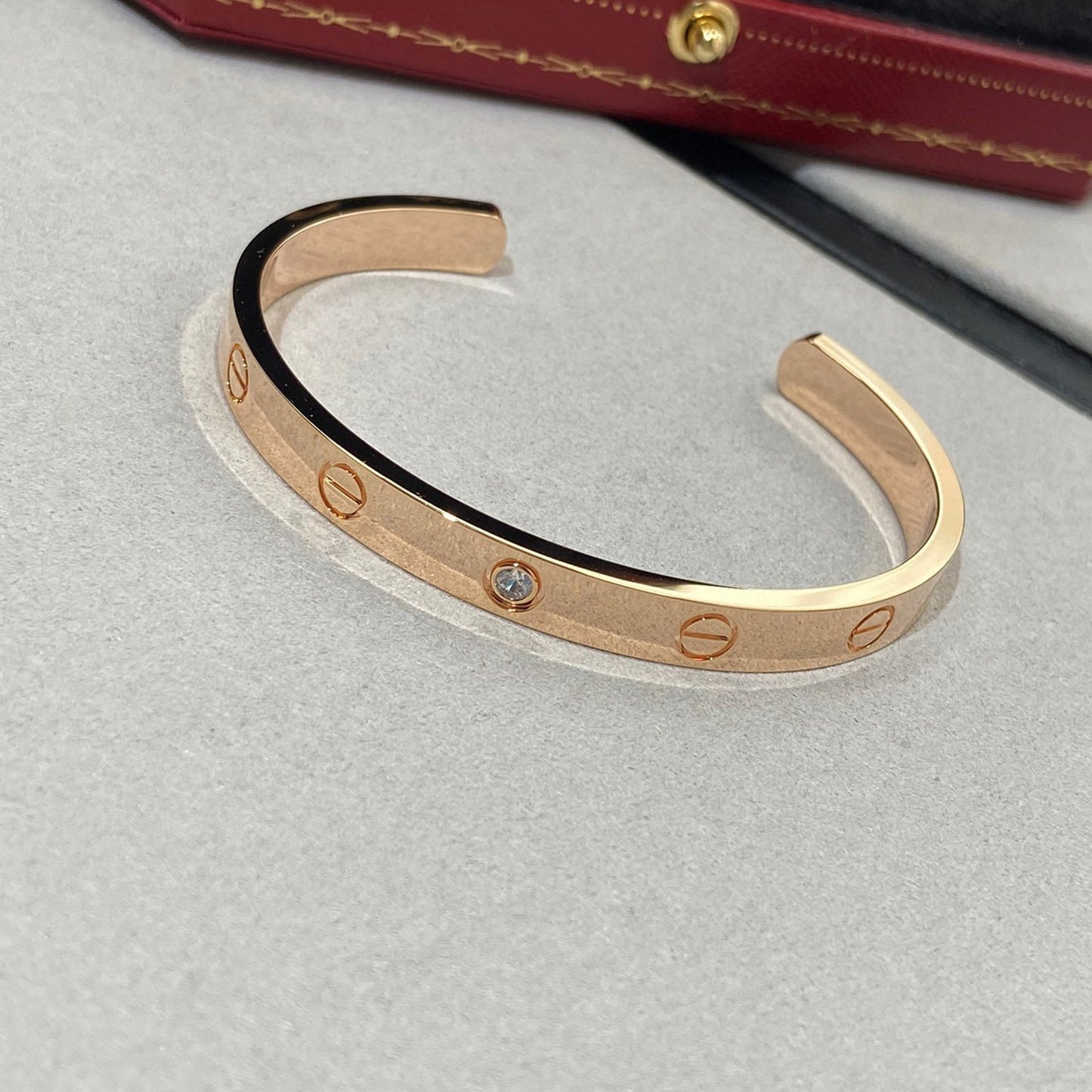 [⭐JeweliWhal]BRACELET D'AMOUR 6.1MM 1 DIAMANT OUVERT