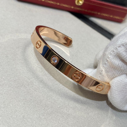 [⭐JeweliWhal]BRACELET D'AMOUR 6.1MM 1 DIAMANT OUVERT