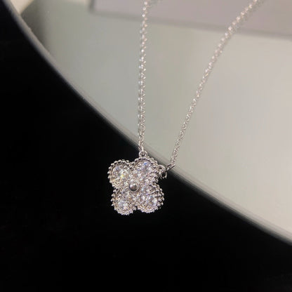[⭐JeweliWhal]COLLIER FLEUR UNIQUE DIAMANT TRÈFLE 15 MM