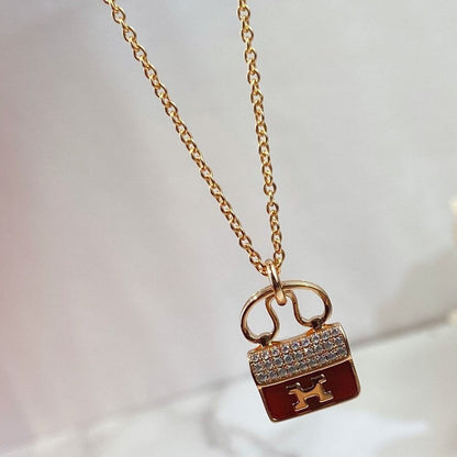 [⭐JeweliWhal]COLLIER CONSTANCE PENDENTIF ROUGE OR ROSE