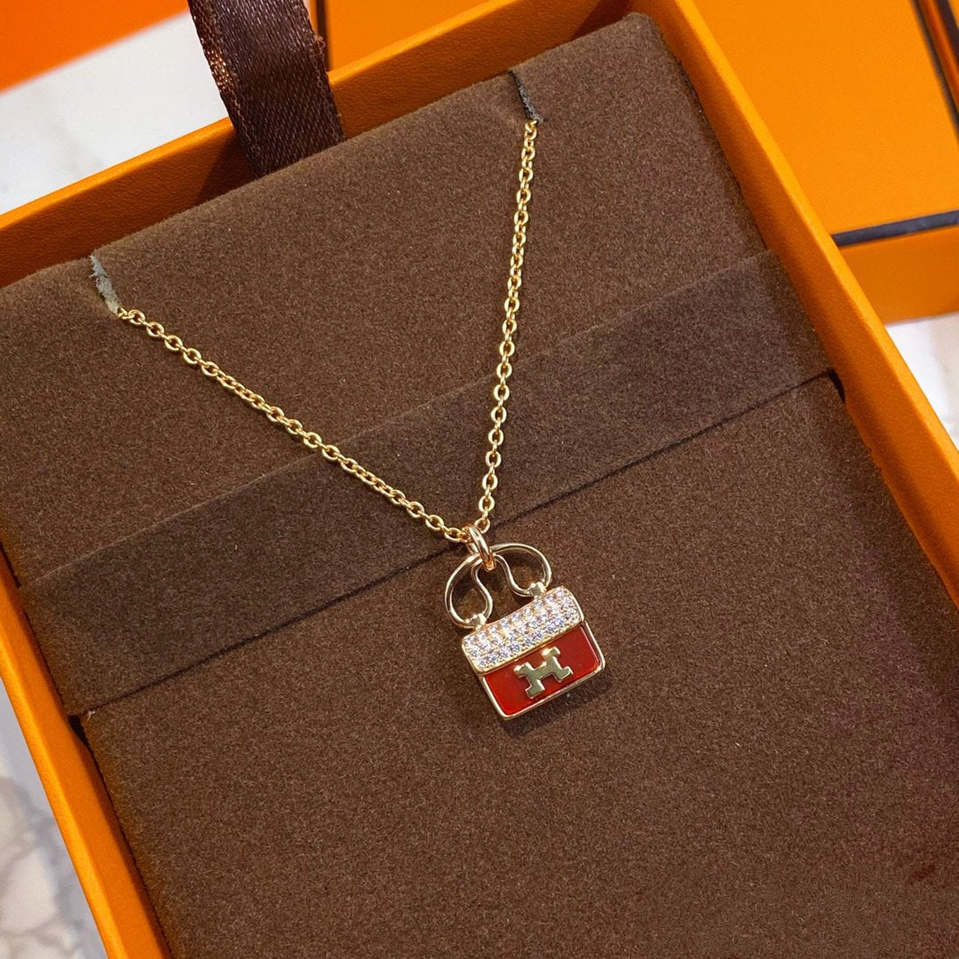 [⭐JeweliWhal]COLLIER CONSTANCE PENDENTIF ROUGE OR ROSE