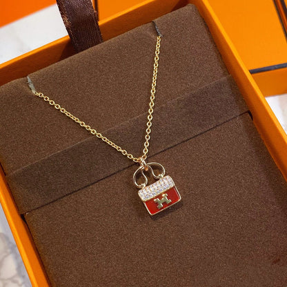 [⭐JeweliWhal]COLLIER CONSTANCE PENDENTIF ROUGE OR ROSE