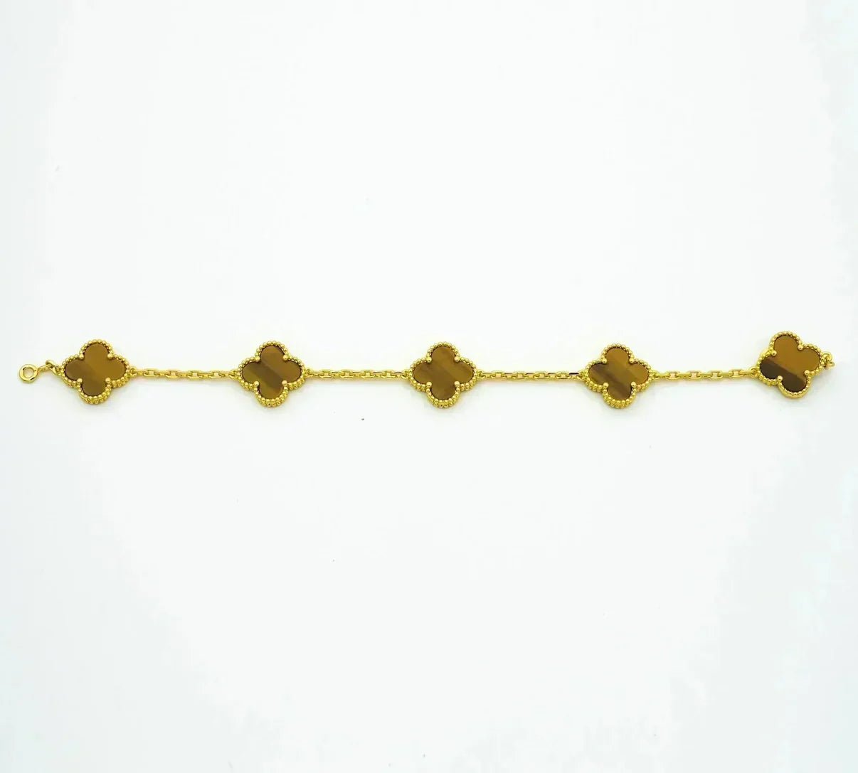 [⭐JeweliWhal] مجموعة سوار CLOVER 5 MOTIFS TIGER EYE