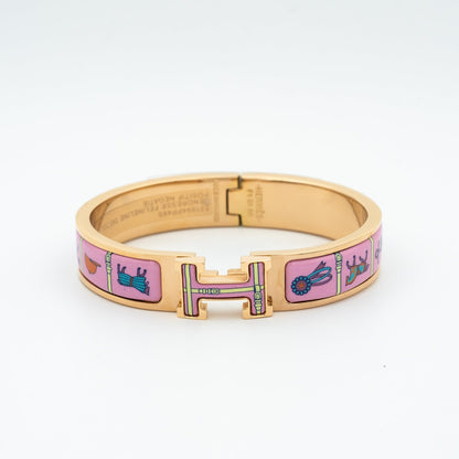 [⭐JeweliWhal]H BRACELET OR ROSE CÉRAMIQUE ROSE