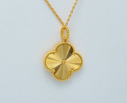 [⭐JeweliWhal]COLLIER PENDENTIF TRÈFLE 25MM OR