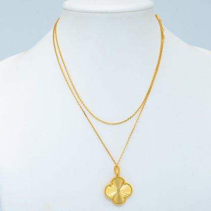 [⭐JeweliWhal]COLLIER PENDENTIF TRÈFLE 25MM OR