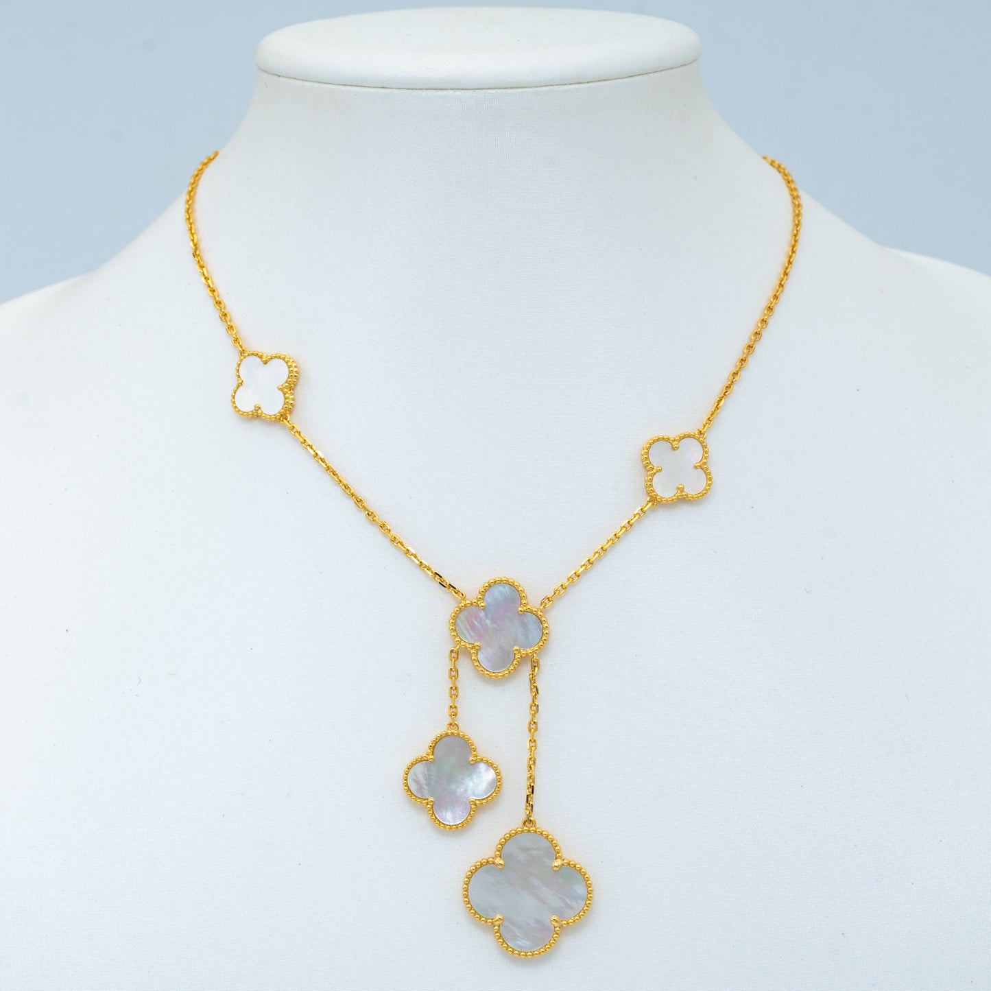 [⭐JeweliWhal]COLLIER TRÈFLE NACRE 6 MOTIFS