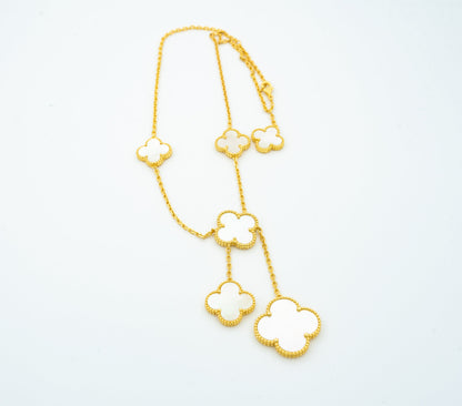 [⭐JeweliWhal]COLLIER TRÈFLE NACRE 6 MOTIFS