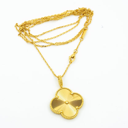 [⭐JeweliWhal]COLLIER PENDENTIF TRÈFLE 25MM OR