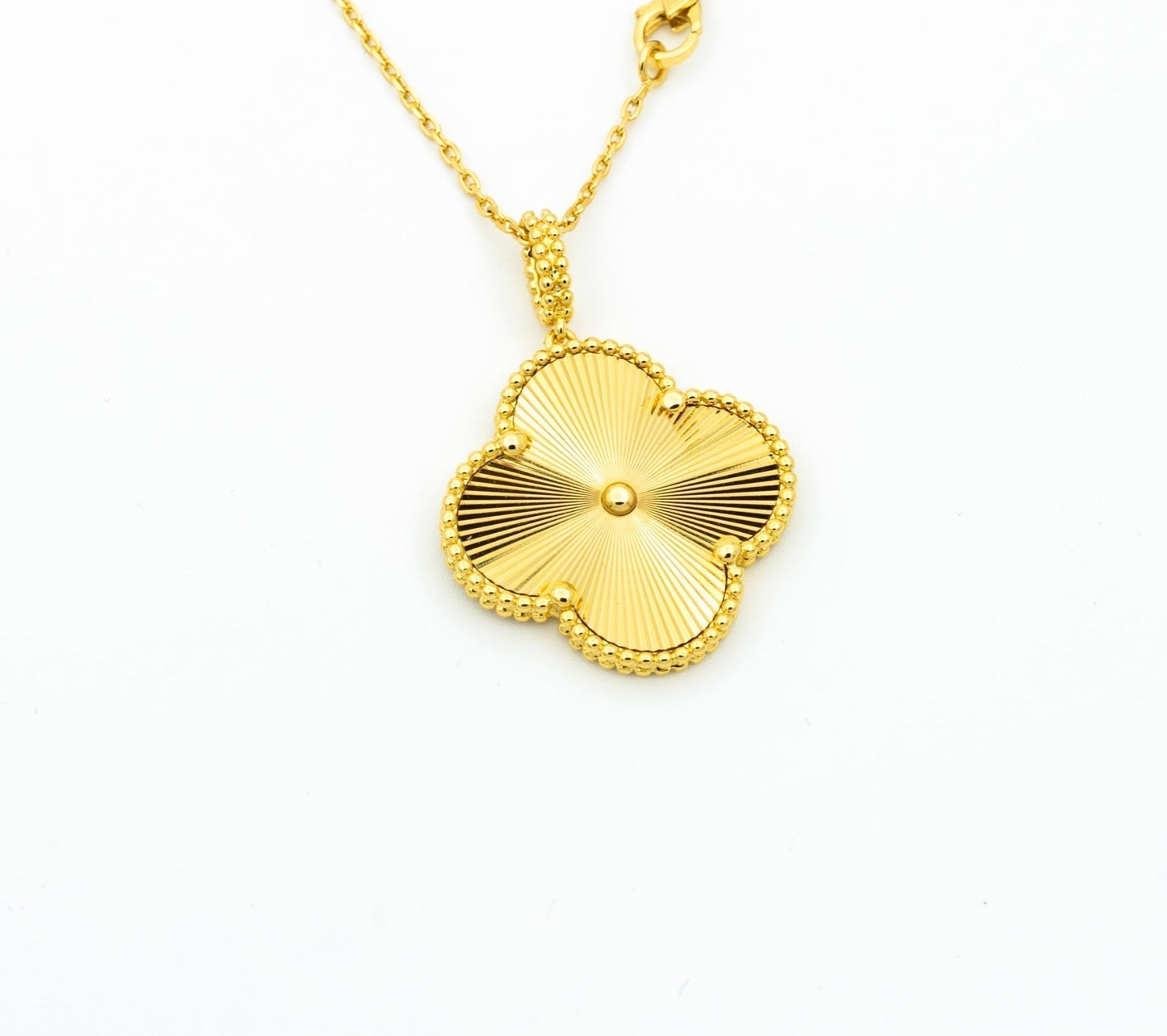 [⭐JeweliWhal]COLLIER PENDENTIF TRÈFLE 25MM OR