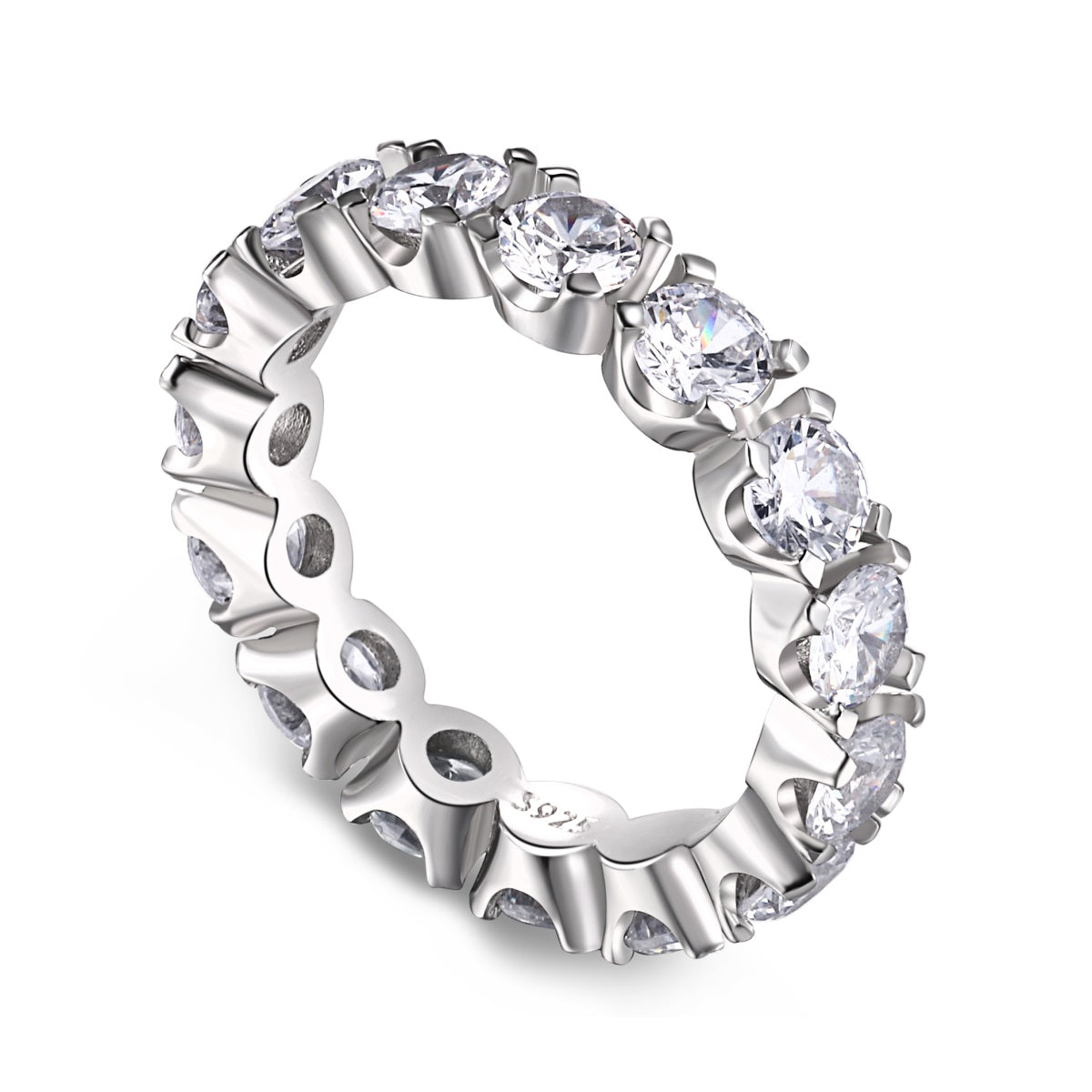 [Tonmkive Jewelry]Bague Tennis Ronde Taille Éternité