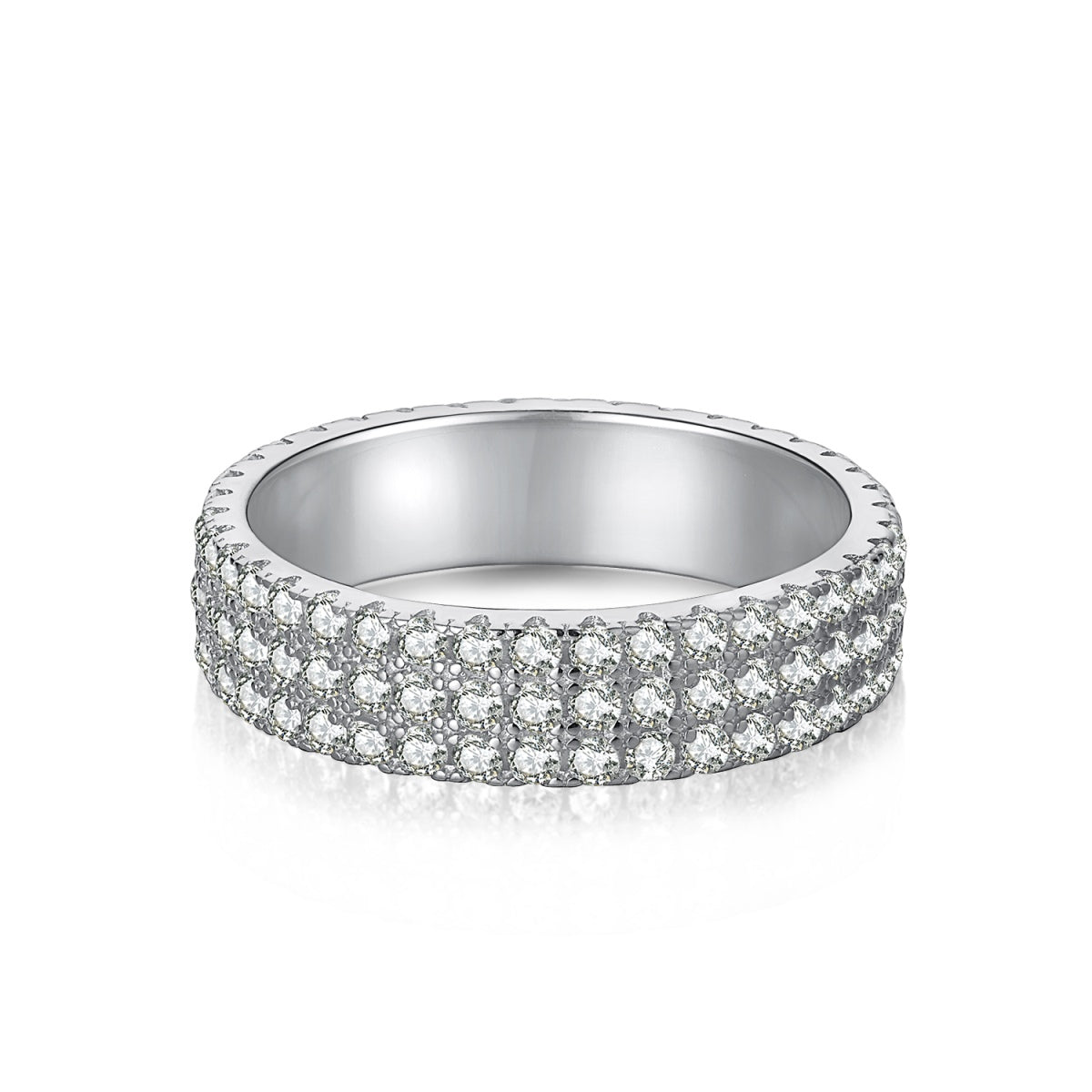 [Tonmkive Jewelry]Bague Tennis Ronde Délicate