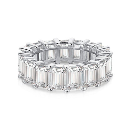 [Tonmkive Jewelry]Bague tennis élégante taille émeraude 0,75 carat