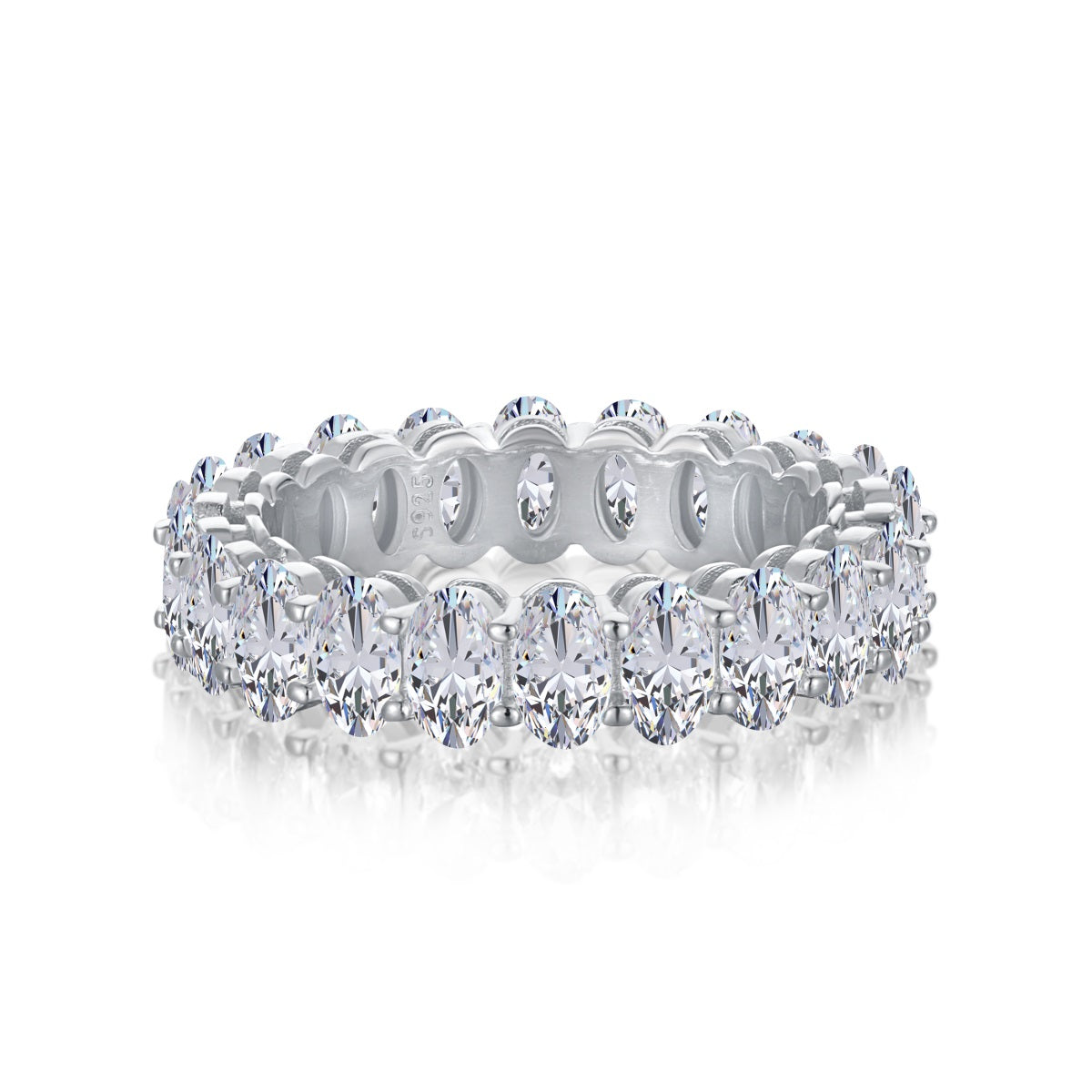 [Tonmkive Jewelry]Bague tennis ovale ornée