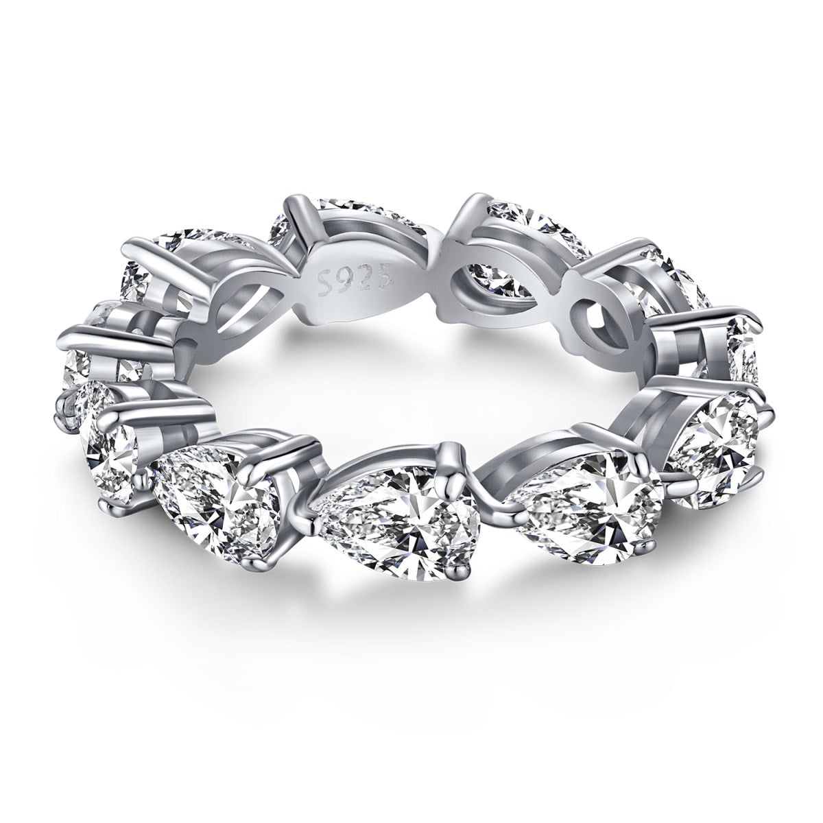 [Tonmkive Jewelry]Exquise Bague Tennis avec Pierre Taille Poire