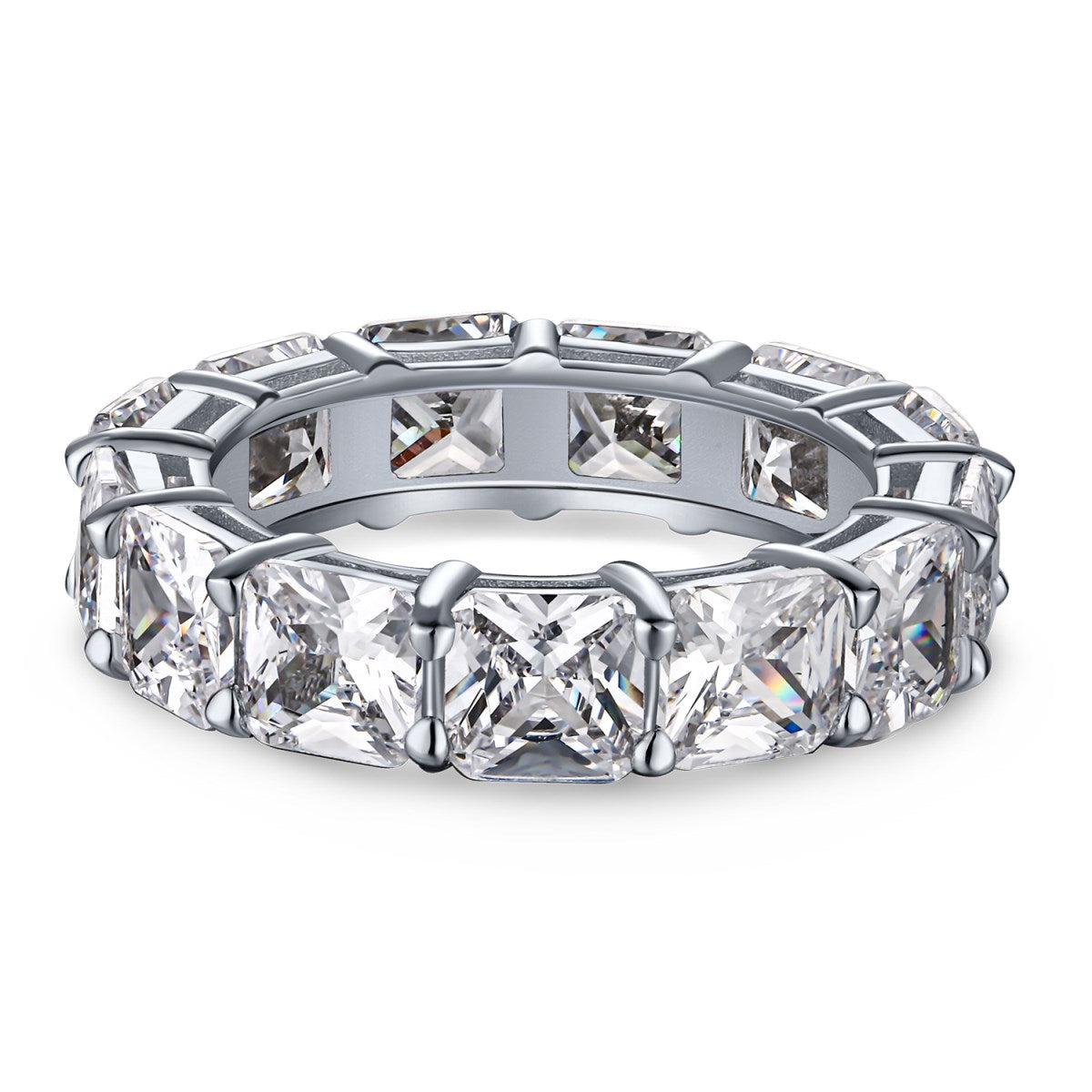 [Tonmkive Jewelry] Bague tennis élégante à coupe princesse