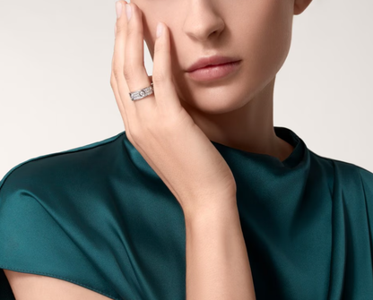 [⭐JeweliWhal]BAGUE LOVE 6.5MM Diamants entiers, 6 grands diamants Argent