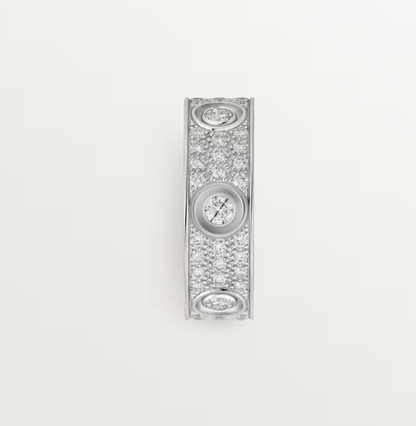[⭐JeweliWhal]BAGUE LOVE 6.5MM Diamants entiers, 6 grands diamants Argent